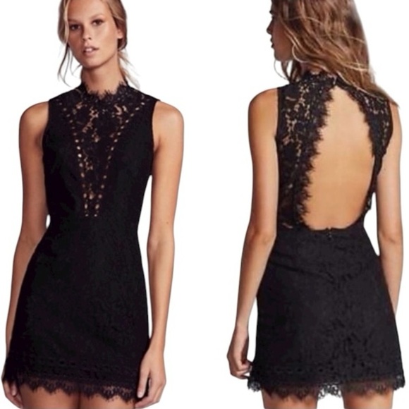 Free People x Saylor Cherie Black Lace Cocktail Mini Dress Women’s Small - Picture 2 of 12